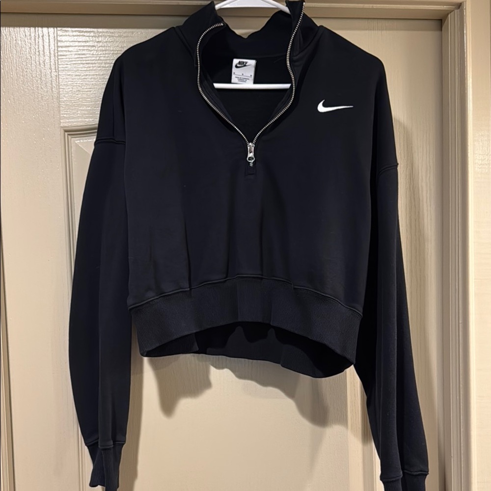 Nike Black Cropped Oversized Hoodie